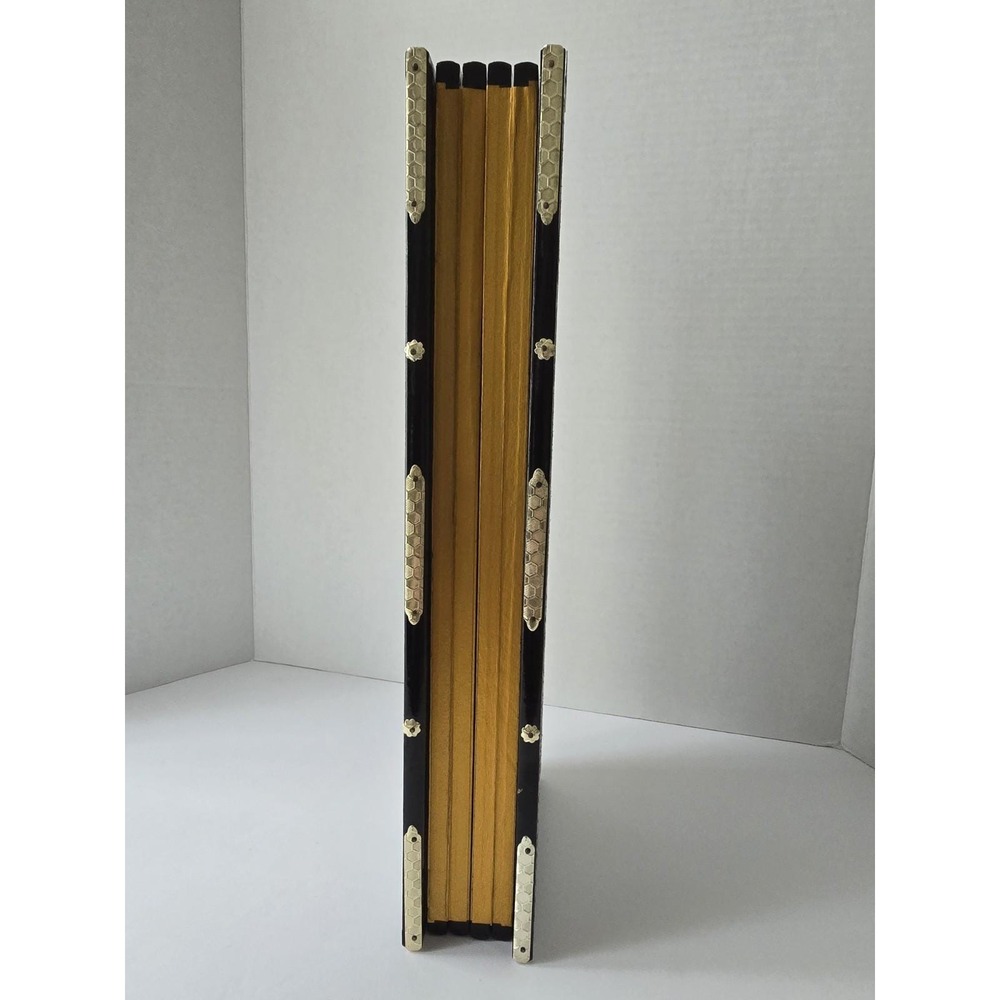 Vintage Japanese Miniature Byobu Folding Screen Gold Leaf Landscape Art Nizan - Picture 3 of 8